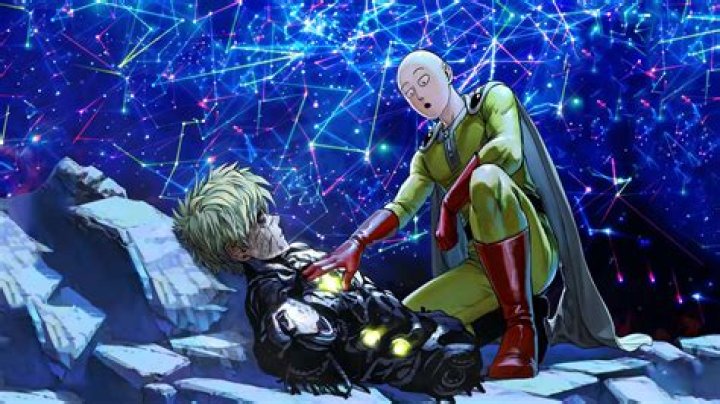 Genos with broken robot face 